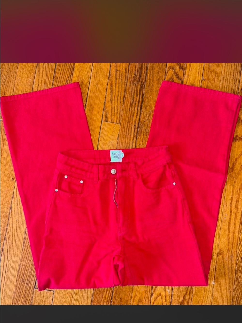 Princess Polly Bright Pink Flare Jeans